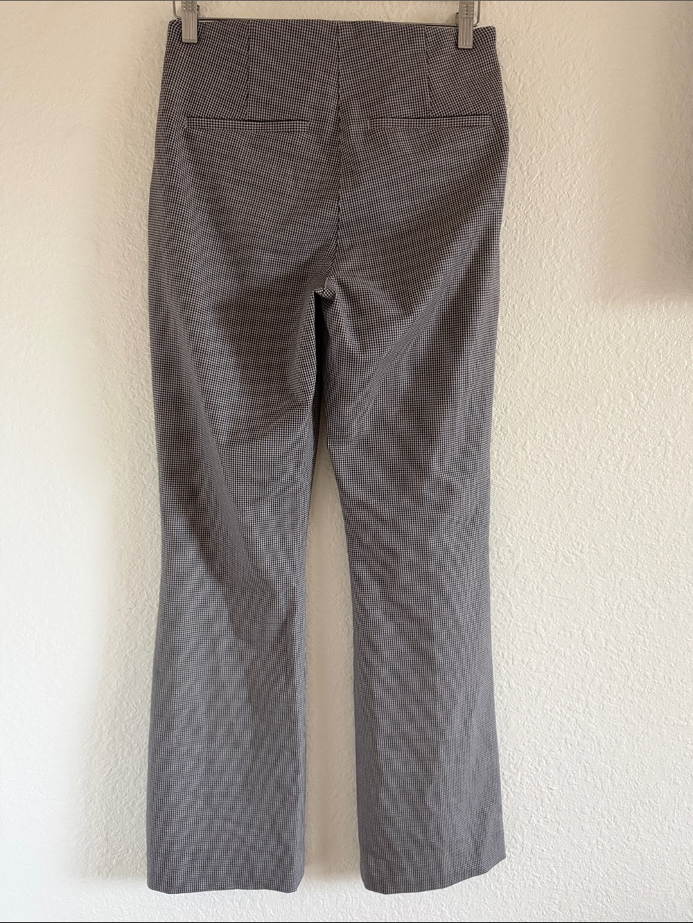 Abercrombie & Fitch high rise bootcut pants in beige houndstooth size 28/6 Long - Picture 7 of 10